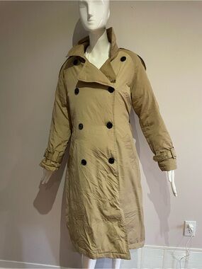 Classic Tan Double-Breasted Trench Coat